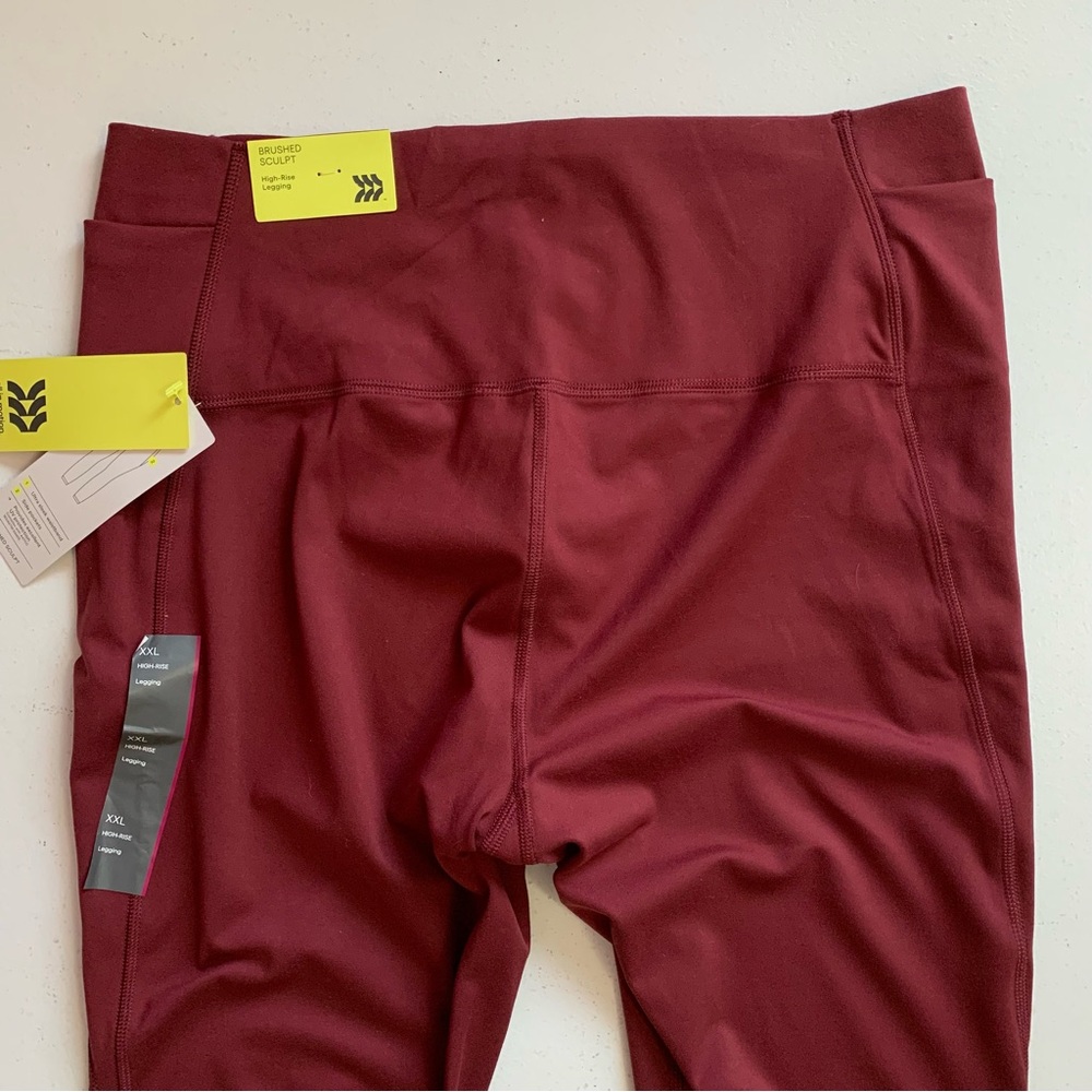All In Motion Garnet Red Brushed Sculpt High-Rise Legging Size XXL NWT - Picture 7 of 14